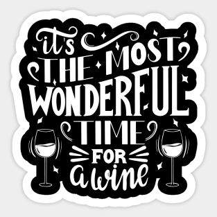 Wonderful time for a wine (white) Sticker